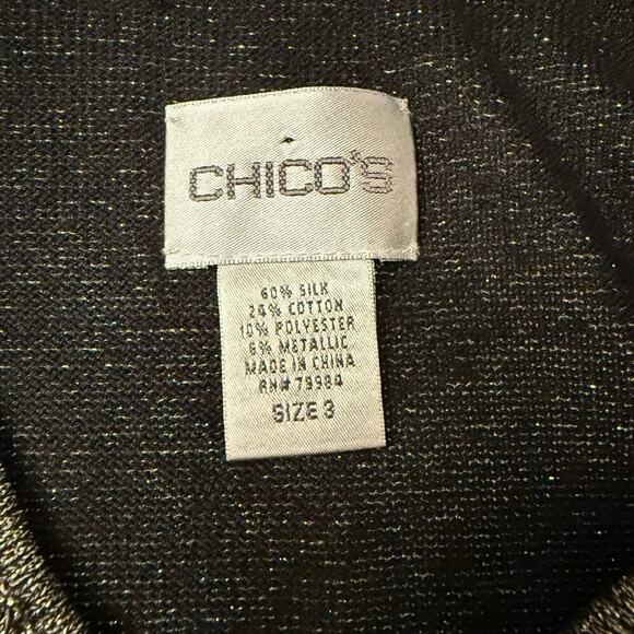 Chico’s Gold Metallic Shimmer Tank Top Sleeveless Scoop Neck Silk Blend 3 / XL - Picture 5 of 5